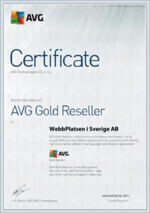 Bild på certifikatet från avg.com